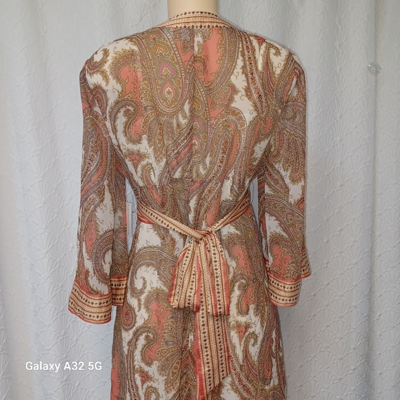 New York & Company New Dress Women Size L Multicolor Paisley Long Sleeve Dress - Picture 8 of 16